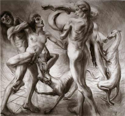 null Javier GIL (born 1961). Philosophy in the boudoir, 1996. Pencil drawing, 150...