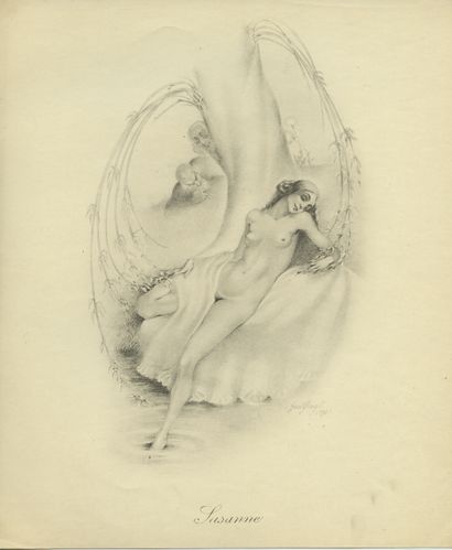 null Margit GAAL. 12 dessins de Margit Gaal, édition privée, Paris, 1920. Portefeuille...