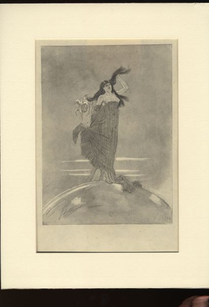 null Felicien ROPS. Woman and madness dominating the world. Heliogravure on japan,...