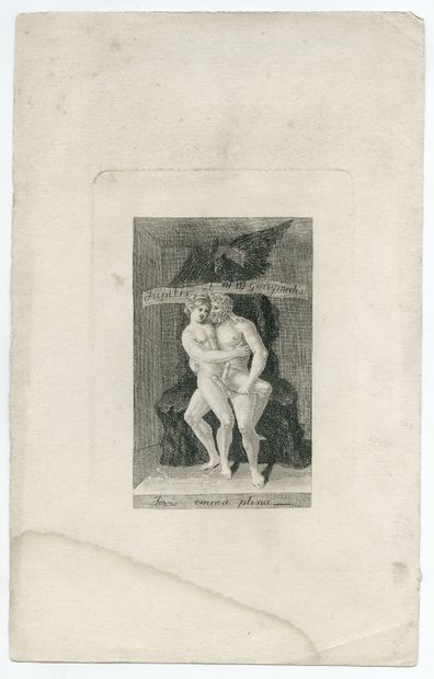 null [GAY INTEREST] Jupiter and Ganymede, second half of the 19th century. Engraving,...