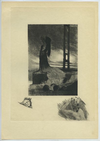 null Felicien ROPS. Death penalty. Rotogravure with remarks on Japanese paper. Exsteens...