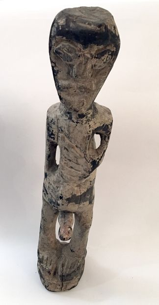 null ITHYPHALLIC CHARACTER. Unknown provenance, 20th century. Wooden sculpture, 72...