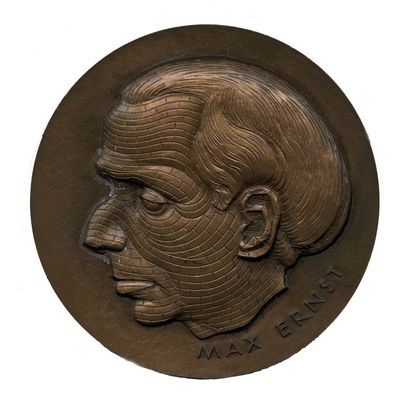 null Hans BELLMER, d’après (1902-1975). Max Ernst, 1973. Médaille en cuivre de la...