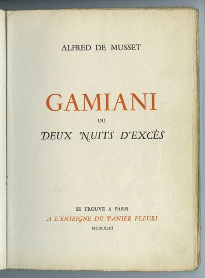 null [Alfred de MUSSET - CARLÈGLE]. Gamiani or Two Nights of Excess. Found in Paris,...