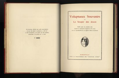 null G. S.] Voluptuous Souvenirs or The Supper of the Twelve, first published from...