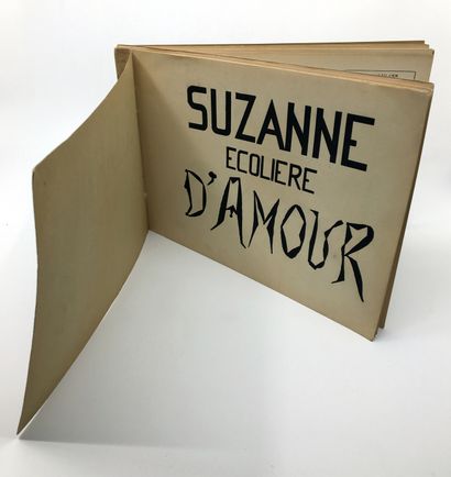 null [CURIOSA]. Suzanne écolière d'amour. In-4 oblong, 18,5 x 27 cm, de 1 ff., 57...
