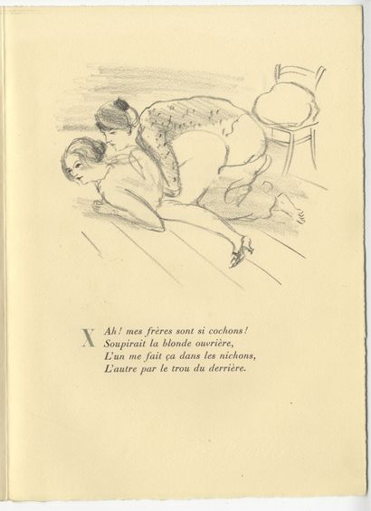 null Pierre LOUŸS - Marcel VERTÈS. Erotic poetry by a famous author, illustrated...