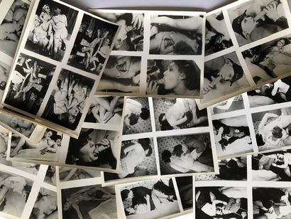 null [Unidentified photographers] Pornographic scenes, ca. 1950. 116 period silver...
