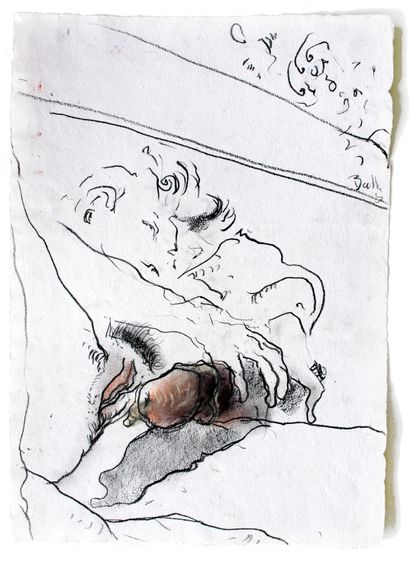 null Attila BALLA (born 1959 in Budapest). Coupling, 2000. Coloured pencil drawing...
