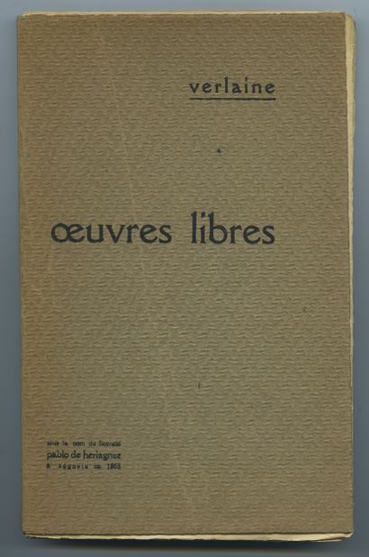 null [Paul VERLAINE - Denis VOLX]. Le licencié Pablo de HERLAGNEZ. Œuvres libres....