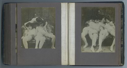 null Pornographies, vers 1920. 20 contretypes d’époque, 9 x 6 cm environ, contenus...