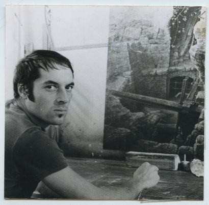 null Jean-Marie POUMEYROL (né en 1946), peintre. Épreuve argentique d'époque, 9 x...