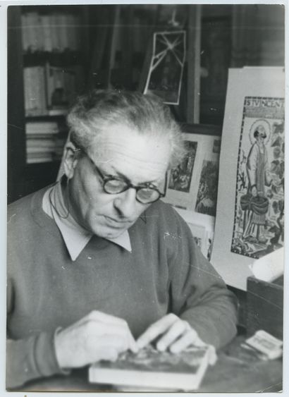 null Jean CHIÈZE (1898-1975), graveur sur bois. Épreuve argentique d'époque, 18 x...