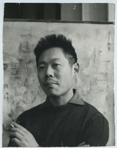 null ZAO WOU KI (1920-2013), peintre sino-français. Épreuve argentique d'époque,...