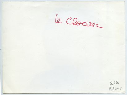 null Gérard Le CLOAREC (né en 1945), peintre. Épreuve argentique d'époque, 14,6 x...