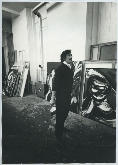 null John CHRISTOFOROU (1921-2014), peintre français d'origine grecque. Épreuve argentique...