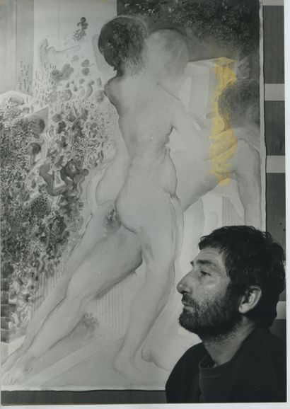 null LJUBA (1934-2016), peintre français d'origine serbe. Épreuve argentique d'époque,...