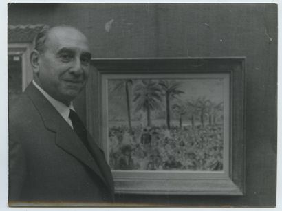null André MICHEL (1908-1975), peintre. Épreuve argentique d'époque, 13 x 17 cm....