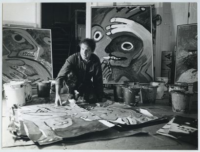 null Bengt LINDSTRÖM (1925-2008), peintre et lithographe suédois. Épreuve argentique...