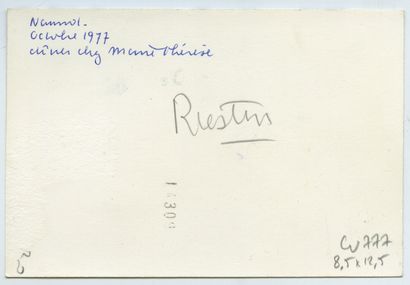null Jean RUSTIN (1928-2013), peintre. Épreuve argentique d'époque, 8,5 x 12,5 cm....