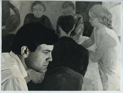 null Pierre BONCOMPAIN (né en 1938), peintre. Épreuve argentique d'époque, 20,6 x...