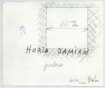 null Horia DAMIAN (1922-2012), peintre et sculpteur roumain. Épreuve argentique d'époque,...
