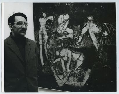 null François JOUSSELIN (1926-2009), peintre. Épreuve argentique d'époque, 18 x 23...
