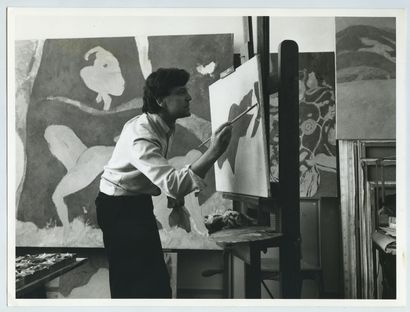null Pierre BONCOMPAIN (né en 1938), peintre. Épreuve argentique d'époque, 18 x 24...