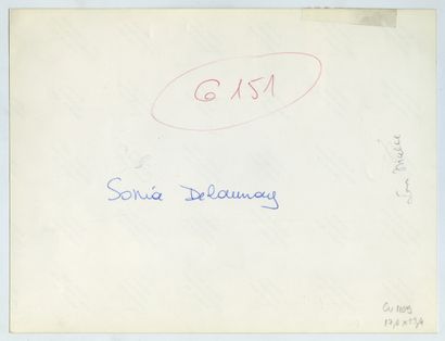 null 
Sonia DELAUNAY (1885-1979), peintre . Épreuve argentique d'époque, 17,6 x 23,4...