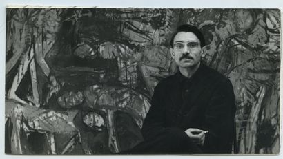 null François JOUSSELIN (1926-2009), peintre. Épreuve argentique d'époque montée...