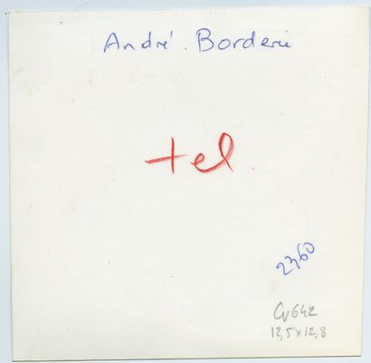 null André BORDERIE (1923-1998), peintre et sculpteur. Épreuve argentique d'époque,...