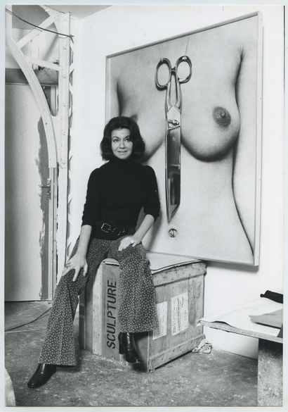 null Ruth FRANCKEN (1924-2006), peintre. Épreuve argentique d'époque, 25 x 17,5 cm....