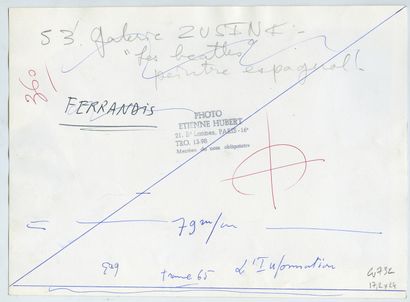 null Francisco FERRANDIS (1909-1992), peintre. Épreuve argentique d'époque, 17,2...