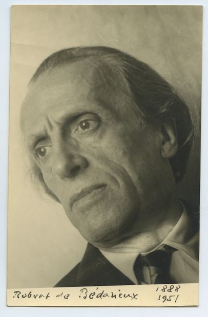 null Robert de BÉDARIEUX (1888-1951), poète et écrivain. Épreuve argentique d'époque,...