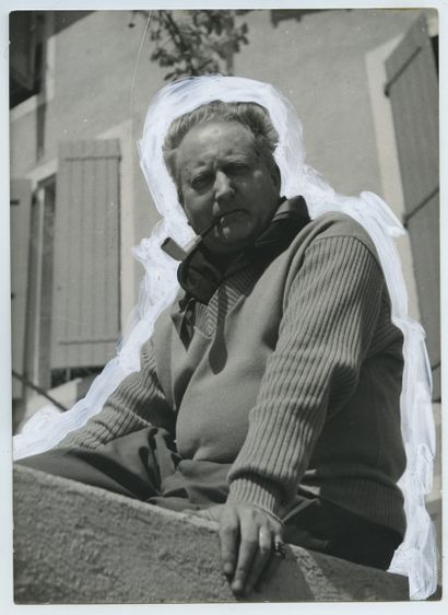 null Jean GIONO (1895-1970), écrivain. Épreuve argentique d'époque, 18 x 13 cm. Cachet...