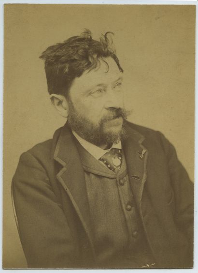 null Henri PILLE (1844-1897), peintre et illustrateur. Épreuve argentique d'époque...