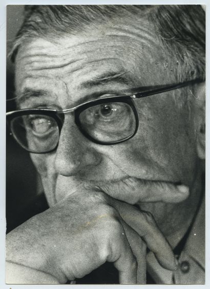 null Jean-Paul SARTRE (1905-1980), écrivain et philosophe. Épreuve argentique d'époque,...