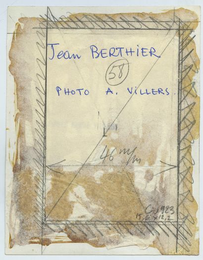 null Jean BERTHIER (né en 1923), peintre. Épreuve argentique d'époque, 15,6 x 12,2...