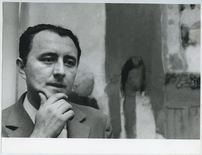 null Paul GUIRAMAND (1926-2007), peintre et graveur. Épreuve argentique d'époque,...