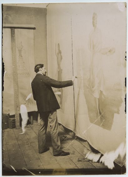 null François FORICHON (1865-1952), peintre. Épreuve argentique d'époque, 18 x 13...