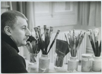 null Jacques BUSSE (1922-2004), peintre. Épreuve argentique d'époque, 12,6 x 17,6...