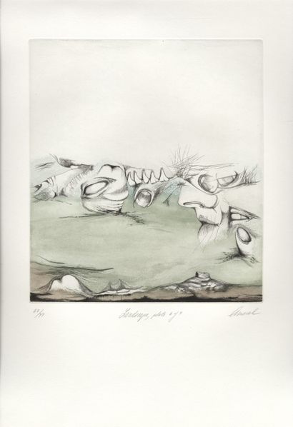 null Jim AMARAL. Landscapes. Le Soleil Noir, Paris, 1977. Large folio, 50.2 x 39.5...