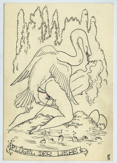 null Alex SZEKELY (1901-1968). Mythology, 1939. 10 original inks including the title,...