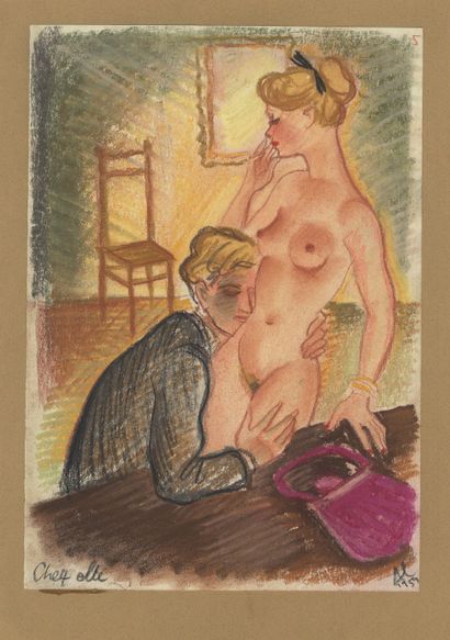 null CURIOSA Alex SZEKELY (1901-1968). Poèmes d’automne, 1954. 13 pastels, 35 x 26...