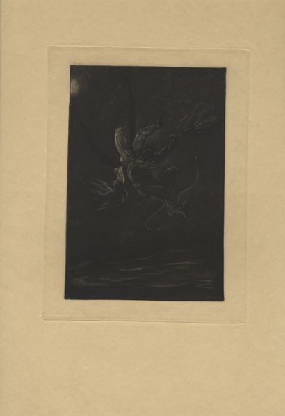 null CURIOSA. Félicien ROPS. The Abduction, series of Satanics, plate n° II. Soft...