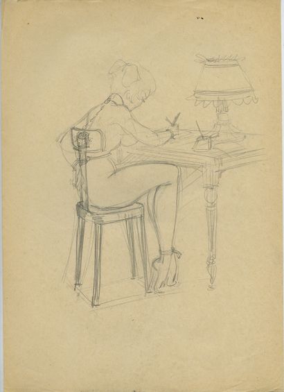 null JIM (1918-1964). 27 sketches, 29.7 x 21 cm. Provenance: Galerie HumuS, Lausanne....