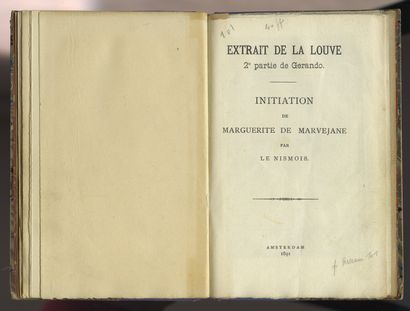 null 3 textes de Le NISMOIS. Le Confesseur de Madame. 1891. In-8 de 28 pages. — Initiation...