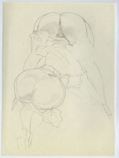 null [Gert GAGELMANN (actif en 1940-1950)]. Environ 90 esquisses au crayon, dessins...