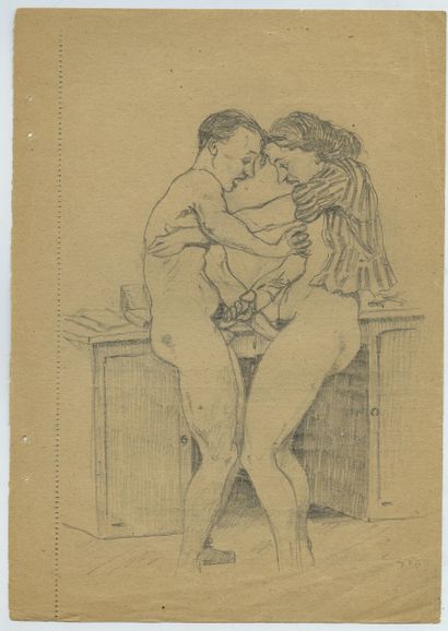 null CURIOSA [Artiste hongrois non identifié]. Scènes de couple et divers, vers 1950....