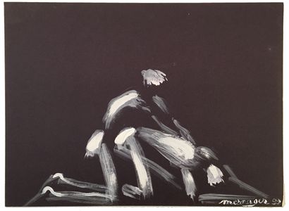 null Jérôme MESNAGER (né en 1961). Étude de nus, La Levrette, 1999. Gouache sur papier...